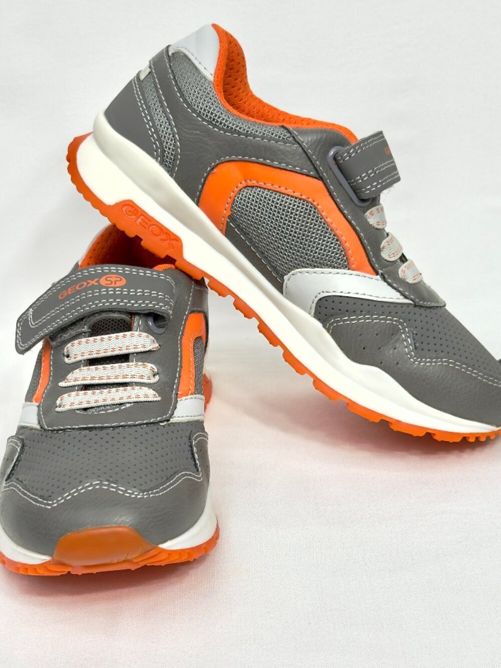 Geox Respira Boys Coridan Sneakers Junior SP Grey Orange  US 2 EUR 33 Athletic